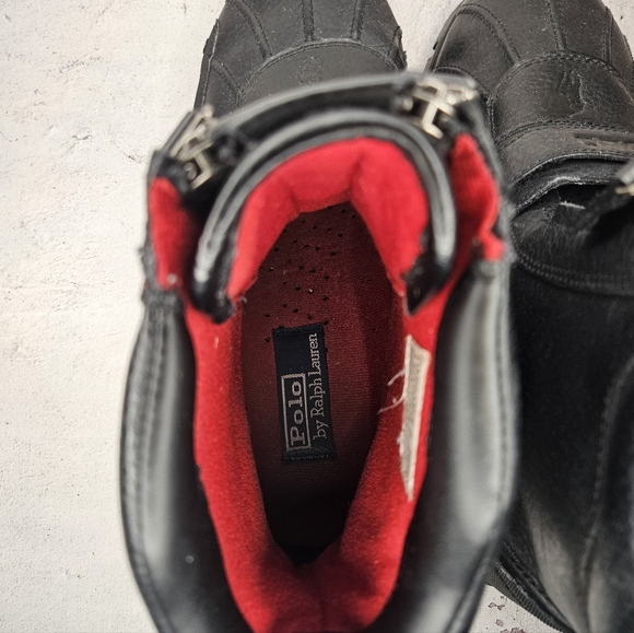 Polo Ralph Lauren Black Leather Darrance II Zip-Up Boots / Mens Size 10.5 - Picture 11 of 13